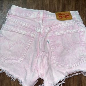 Pink Levi 501 shorts